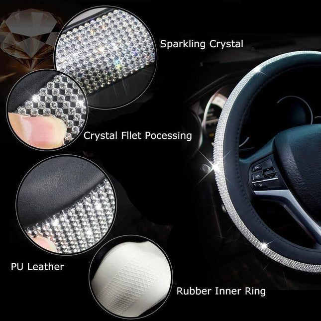 Glitter Leather Steering Wheel Cover