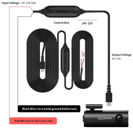 DDPAI Mini Dash Cam (Dashboard Camera) + Hardwire Kit at Carpockets